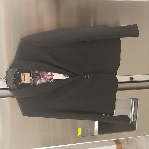 💕TED BAKER LONDON💕 Ricki Techno Crepe Suit Jacket ~ Black Size 4 NWT - Picture 2 of 12